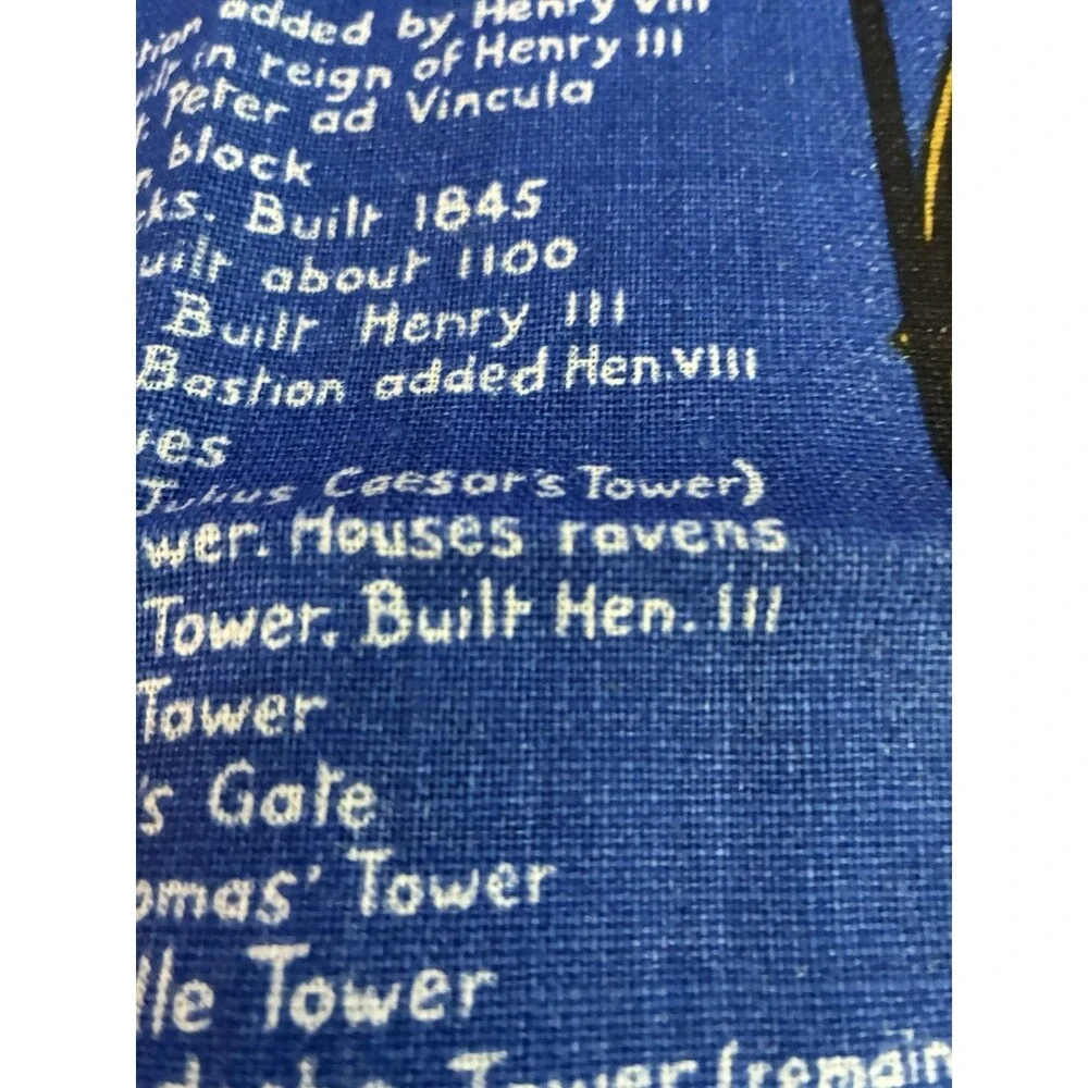 VINTAGE IRISH LINEN TEA TOWEL BY ULSCER “The Tower Of London” The River Thames
